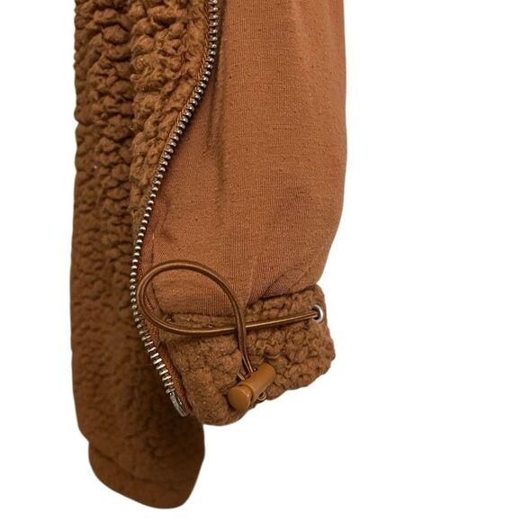 RSQ Cozy Brown Teddy Zip Up Hoodie Size Medium - Picture 3 of 3